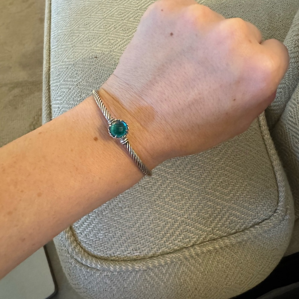 David Yurman Chatelaine Blue Topaz bracelet sz M